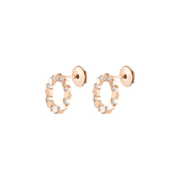 Boucles d'oreilles clous Bee de Chaumet en or rose avec diamants
